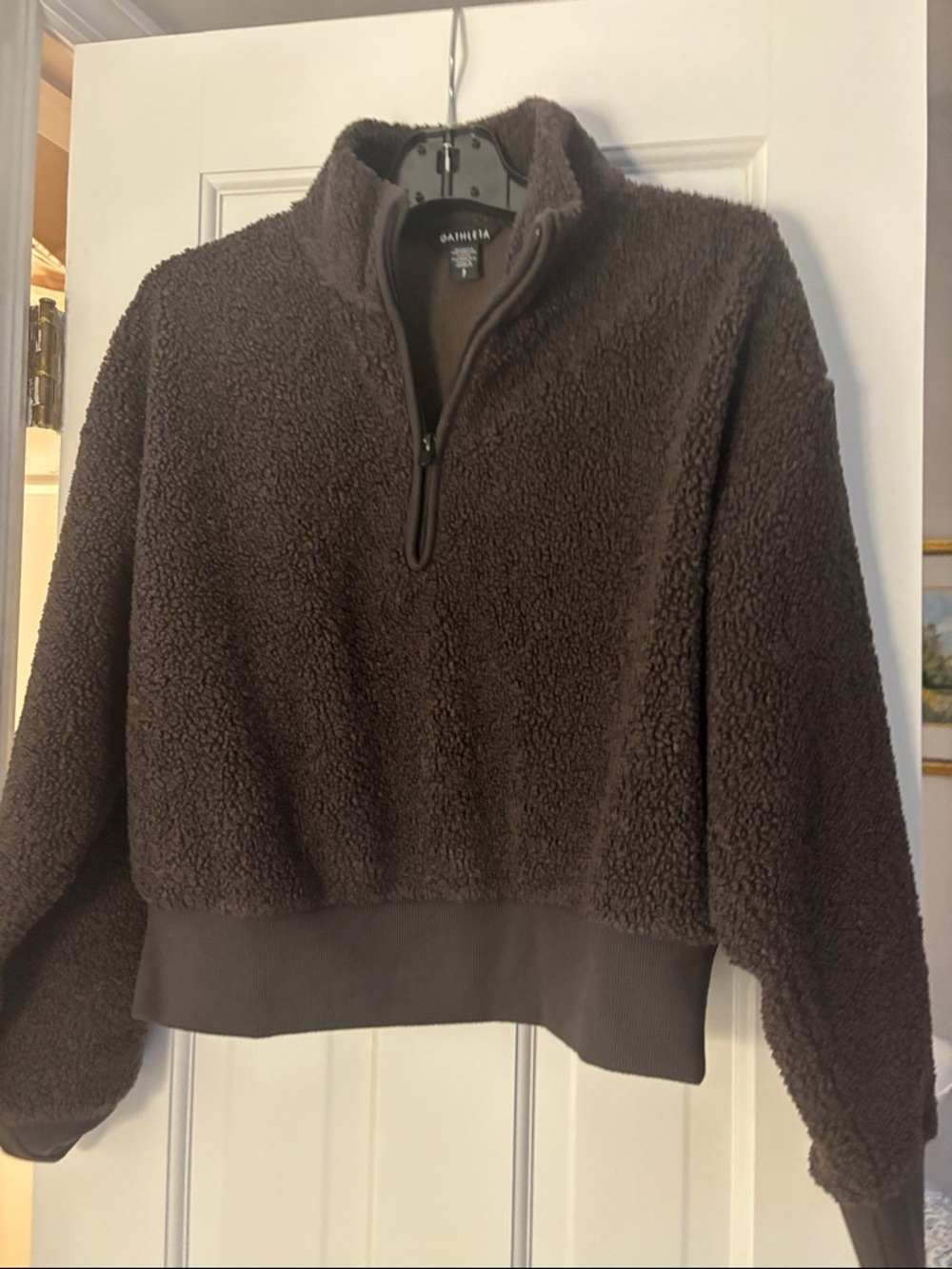 Athleta Brown Sherpa Half-Zip Pullover Jacket